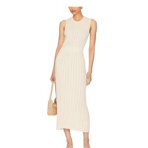 Varley Cream Knit Midi Dress
